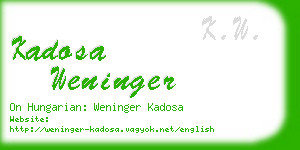 kadosa weninger business card
